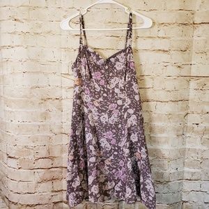 Free People Floral Twist Back Straps Gray Purple